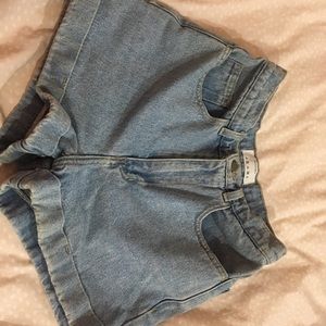 AA High-waisted denim shorts